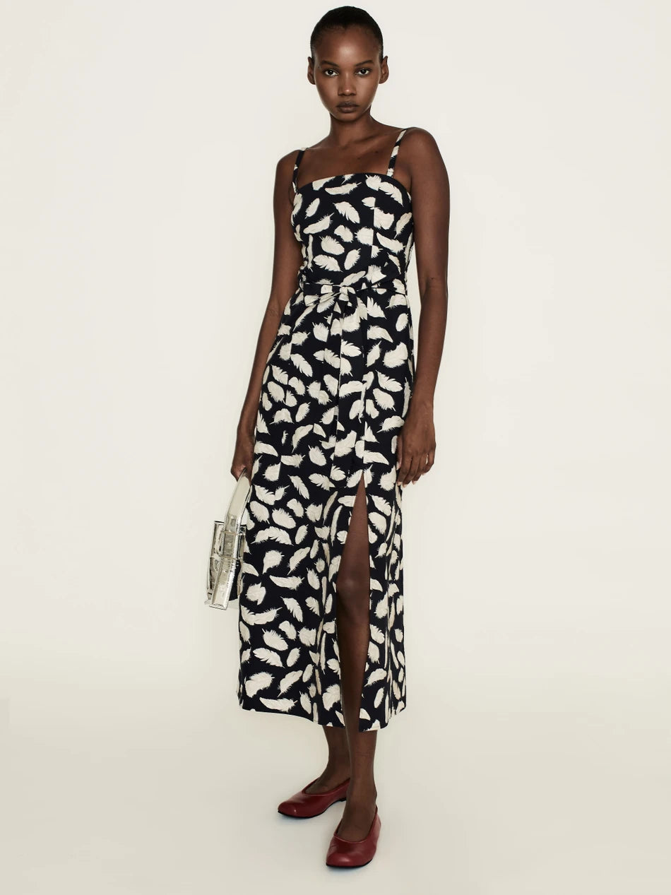 Vestido Midi Plumes