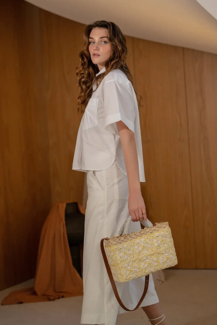 Bolsa Azulejo Amarelo Mil Linhas