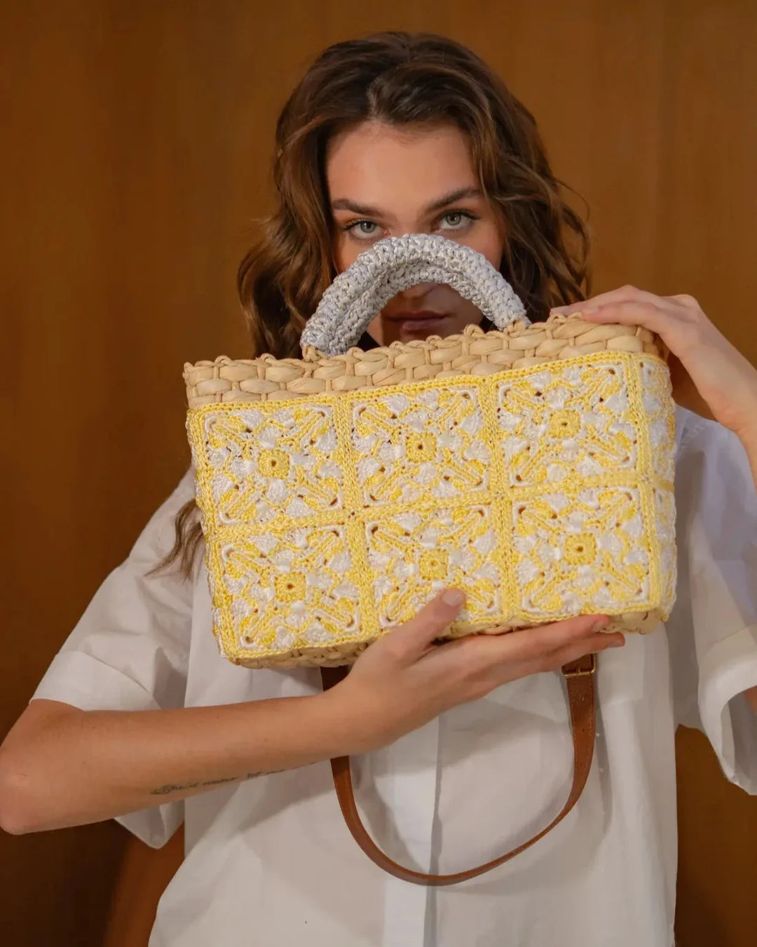 Bolsa Azulejo Amarelo Mil Linhas