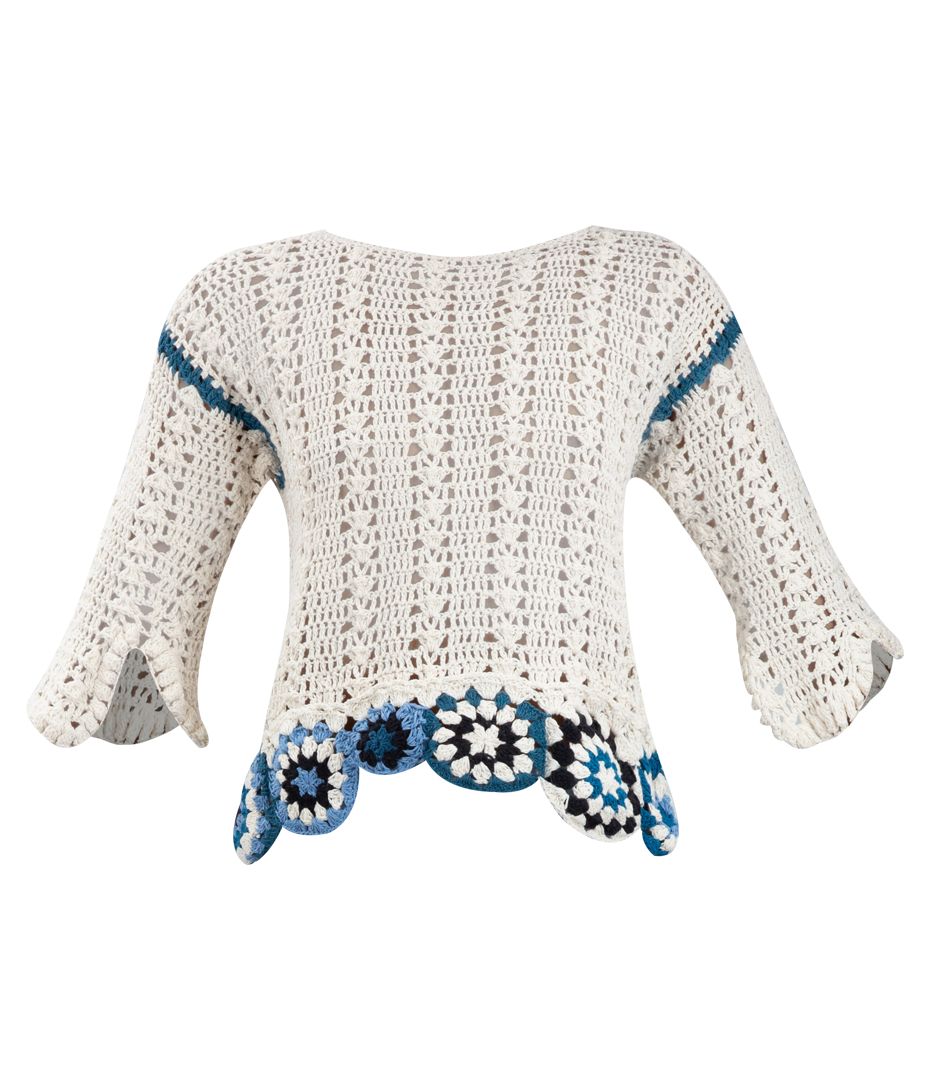 Blusa Crochê Azulejo Off White
