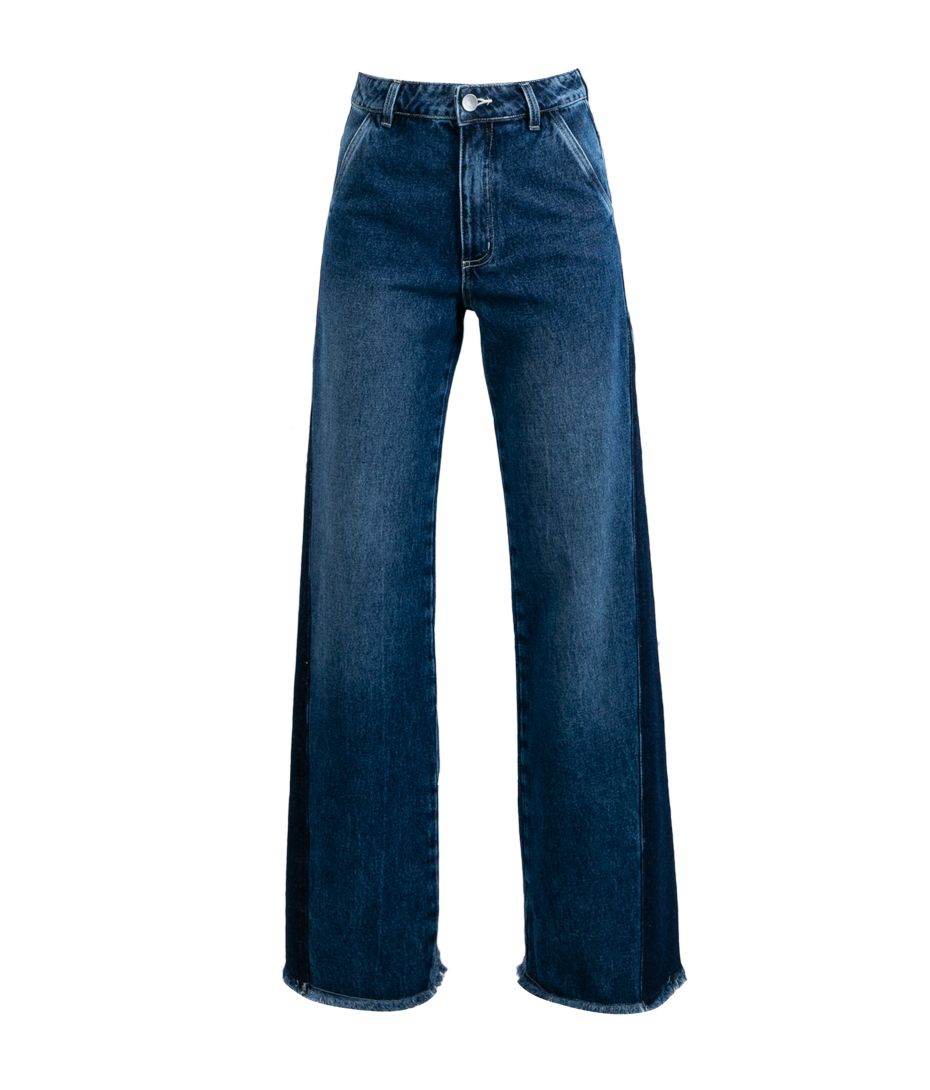 Calça Jeans Recortes Azul
