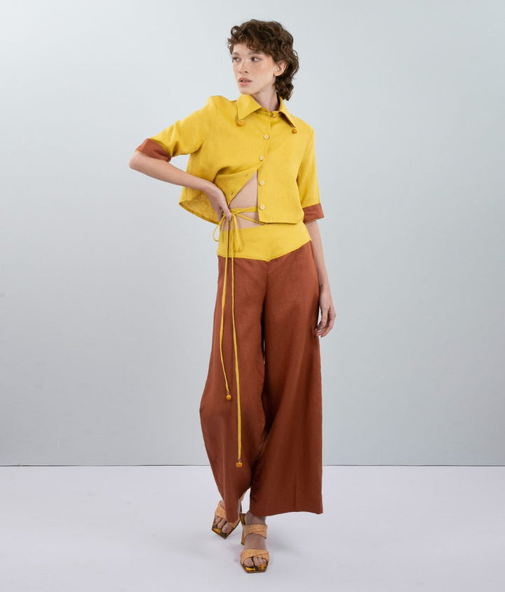 Camisa Cropped Mostarda