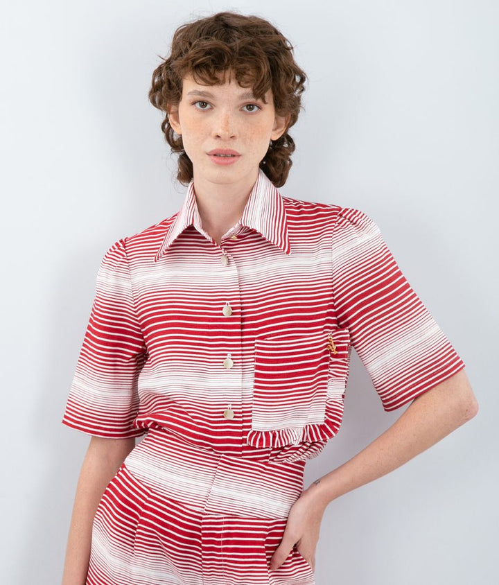 Camisa Listras Vermelho