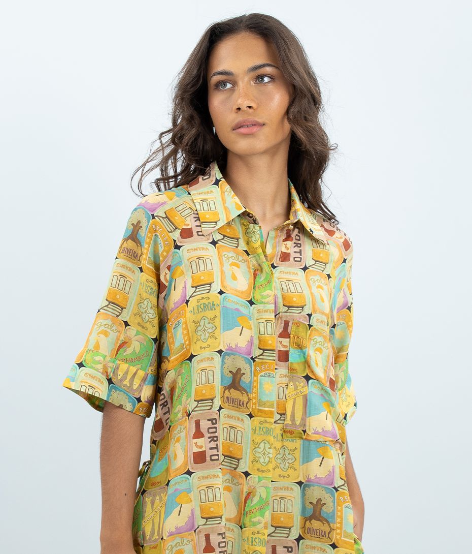 Chemise Sardinhas Amarelo