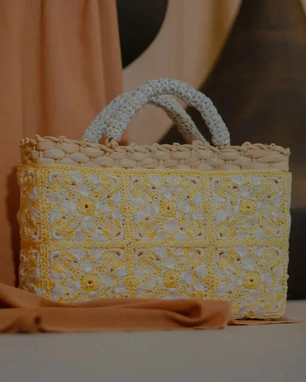 Bolsa Azulejo Amarelo Mil Linhas