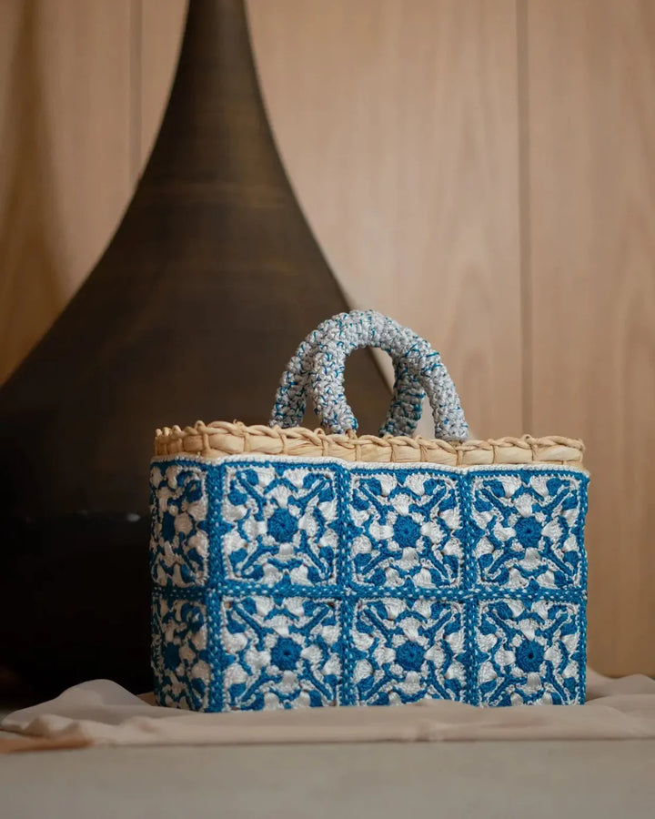 Bolsa Azulejo Azul Mil Linhas