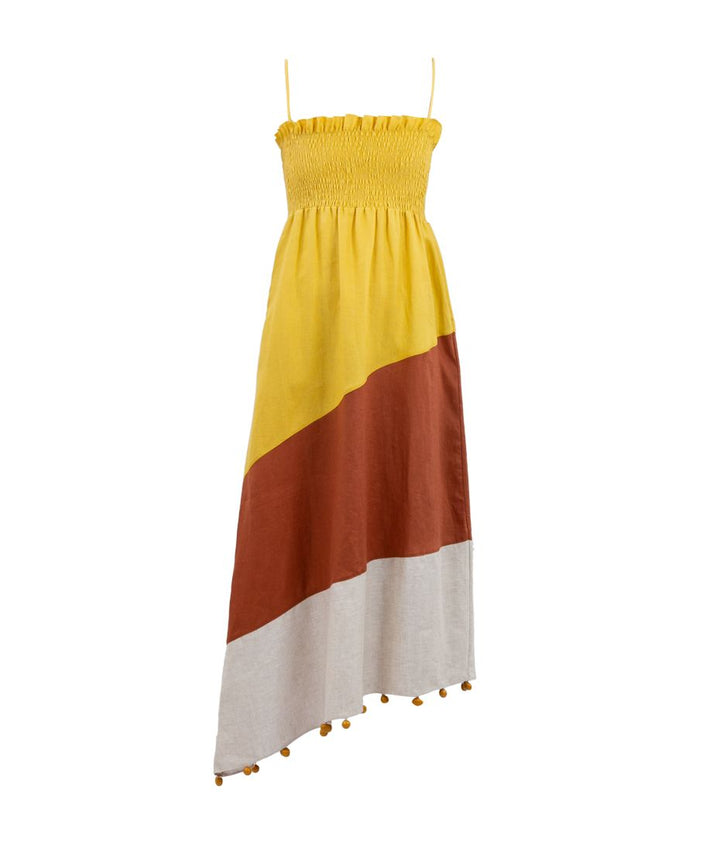 Vestido Alça Tricolor