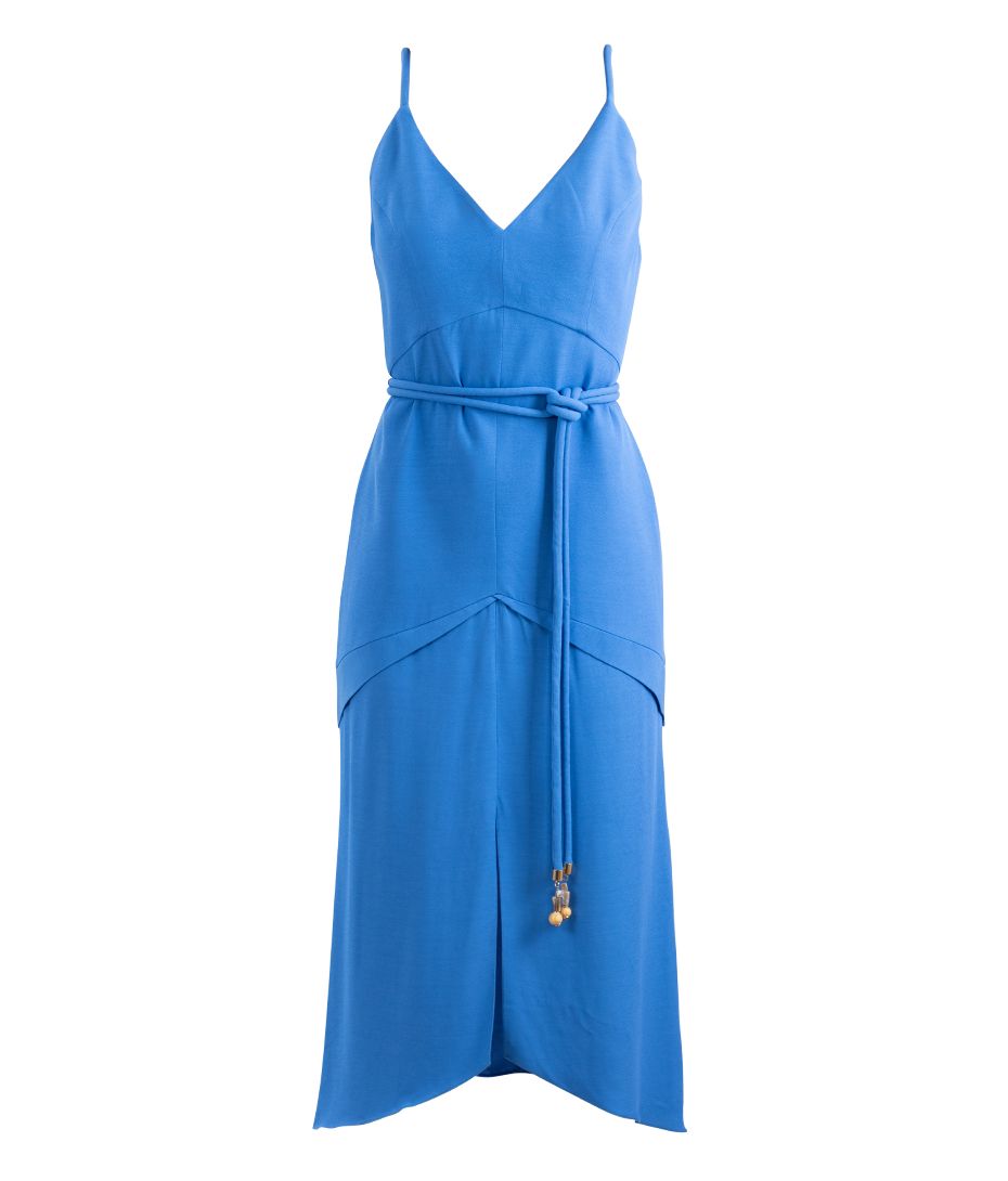 Vestido Midi Camadas Azul