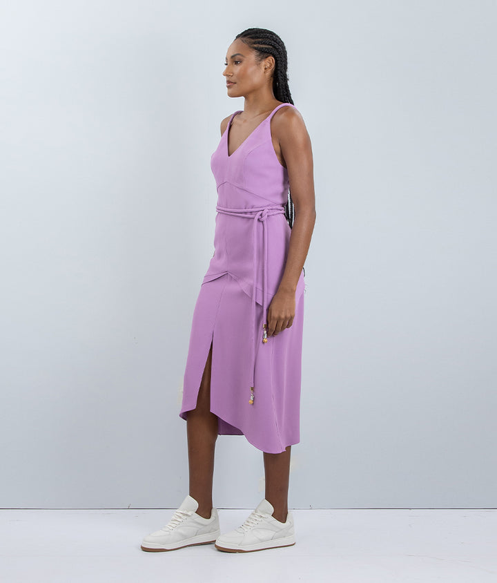 Vestido Midi Camadas Lilás