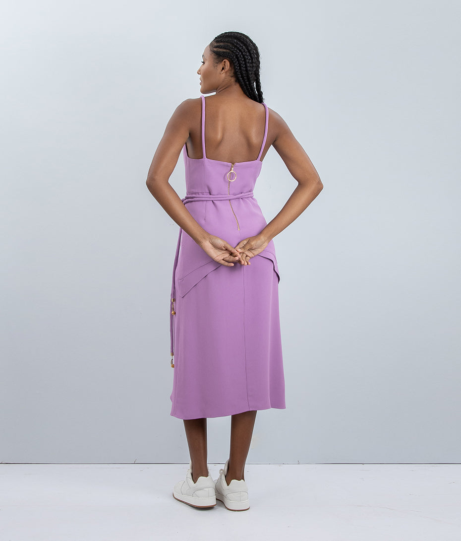 Vestido Midi Camadas Lilás